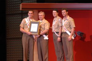 Cortland Bolles being presented his award